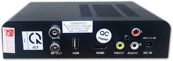 Đầu thu kỹ thuật số DVB T2 GBSHD T252 mặt sau