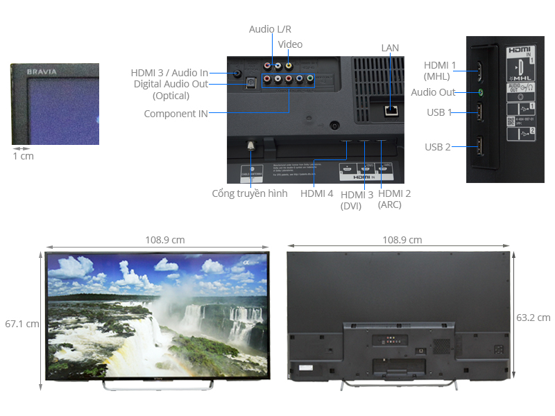 Internet Tivi LED Sony KDL48W700C 48 inch giá rẻ 11
