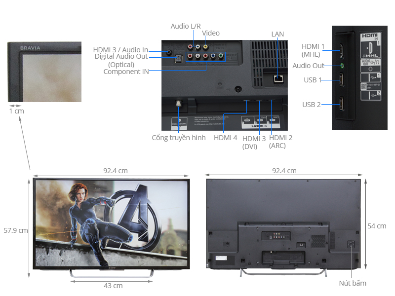 Internet Tivi Led Sony KDL40W700C 40 Inch giá rẻ 1