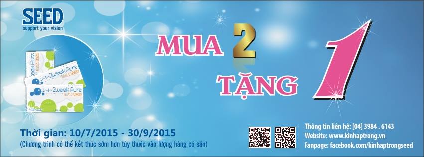 MUA 2 TẶNG 1 KÍNH 2 TUẦN 2 WEEK PURE