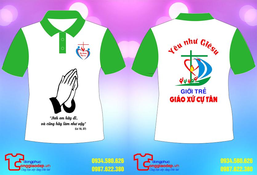 Thiết kế và in logo lên áo đồng phục công giáo 