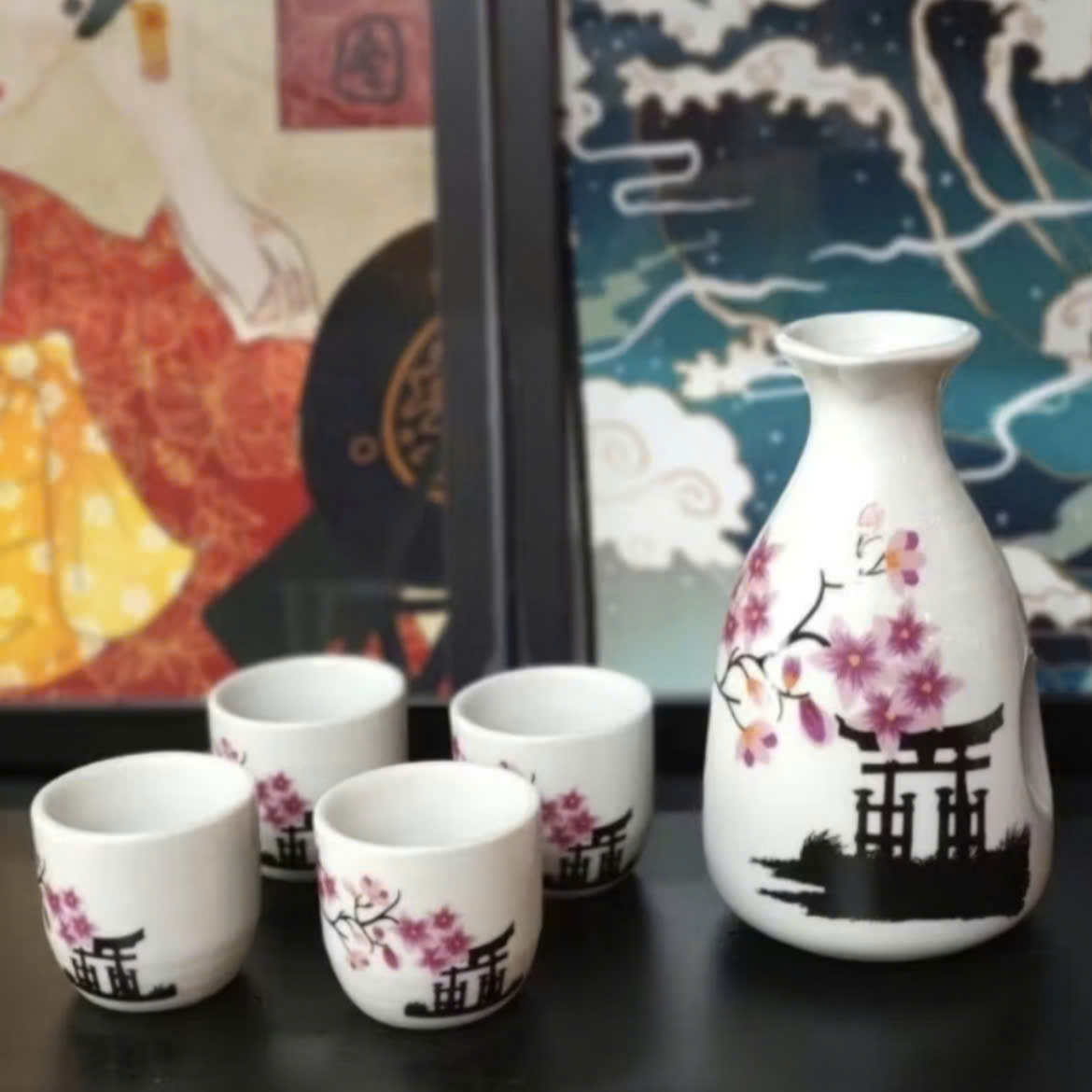 Bộ bình ly uống rượu sake loại bình 300ml