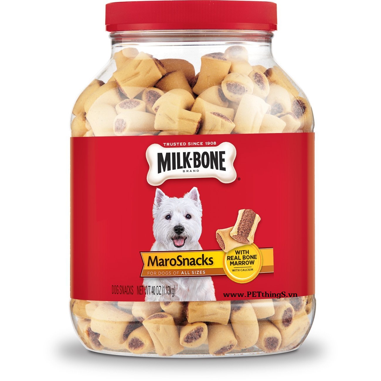 MILKBONE-Bánh Quy Nhân Tủy Bò-Small MaroSnacks 1.13kg
