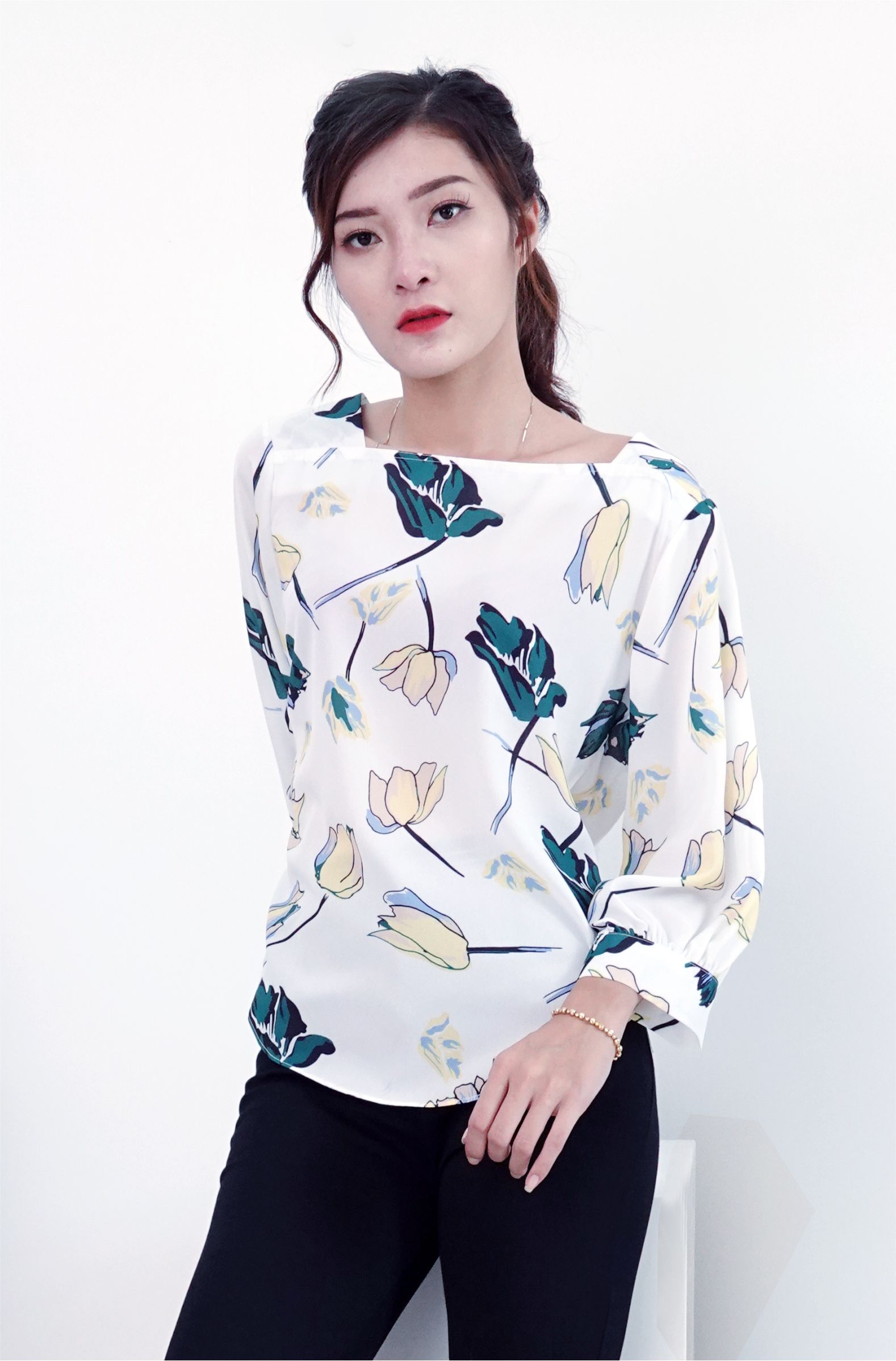 Áo Công Sở In Hoa AK 0620-287