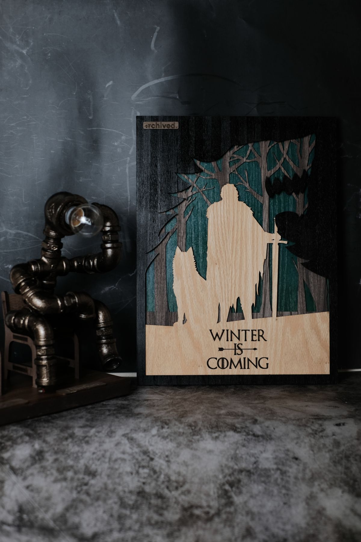 Tranh gỗ Winter Is Coming