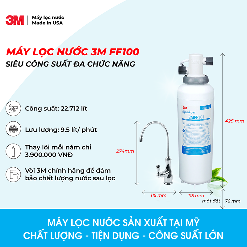 Máy Lọc Nước Uống 3M FF100 - Lắp Dưới Bồn Rửa