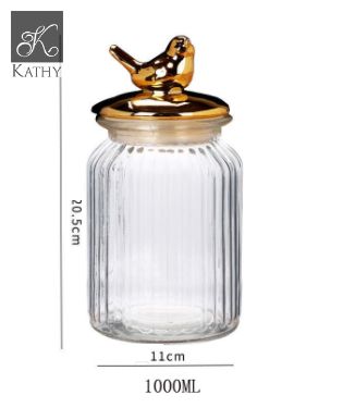 GOLD Bình đựng nắp chim vàng 1000ml 5604L