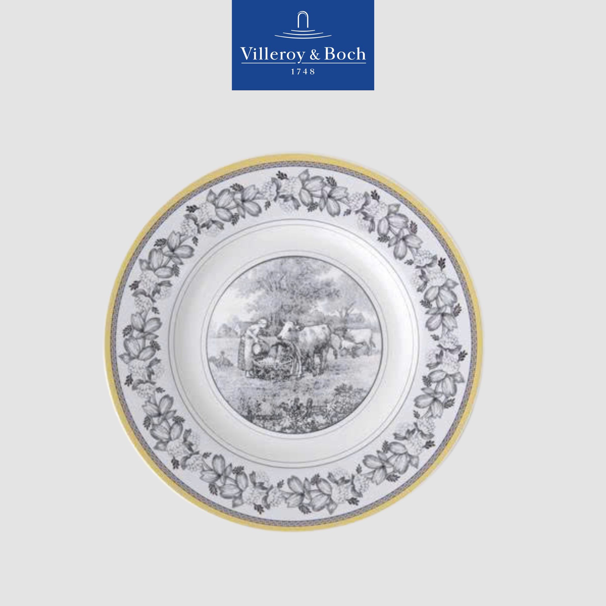 VB Audun Ferme Đĩa 22cm bức tranh làng quê Châu Âu thương hiệu Villeroy & Boch nhập khẩu từ Đức 1010672640