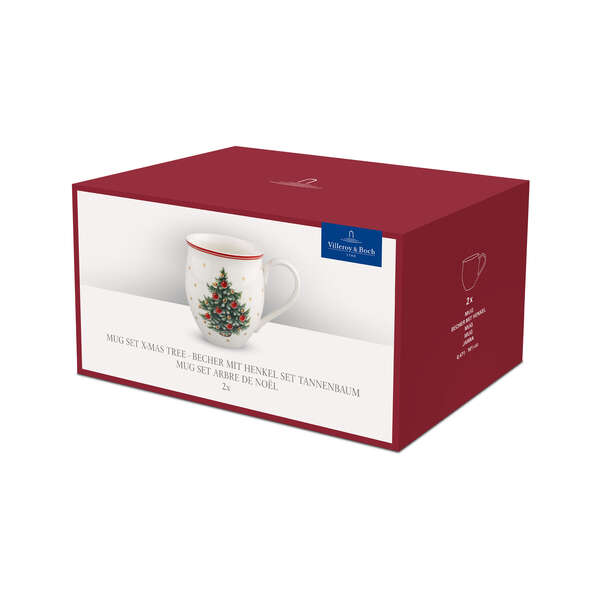 VB Delight Bộ cốc 2 chiếc sứ cao cấp hình cây thông Noel Villeroy& Boch nhập khẩu tại Đức340ml 14858584031