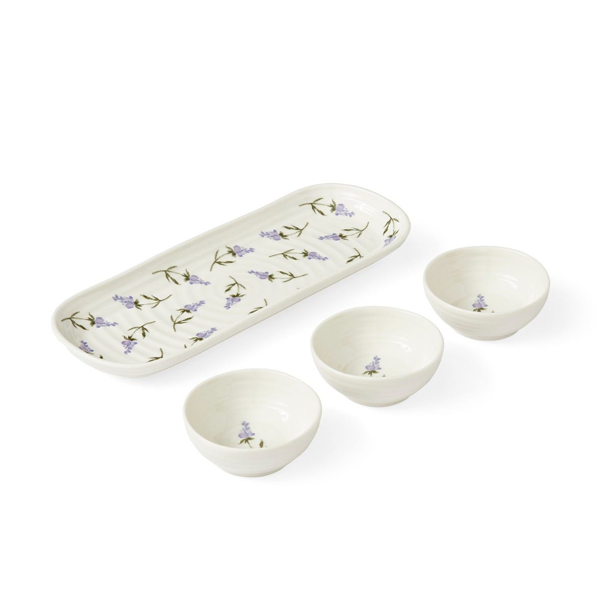PM Sophie Conran Lavandula Set 3 bát kèm khay thương hiệu Portmeirion Vương Quốc Anh  CPSP78856-XG