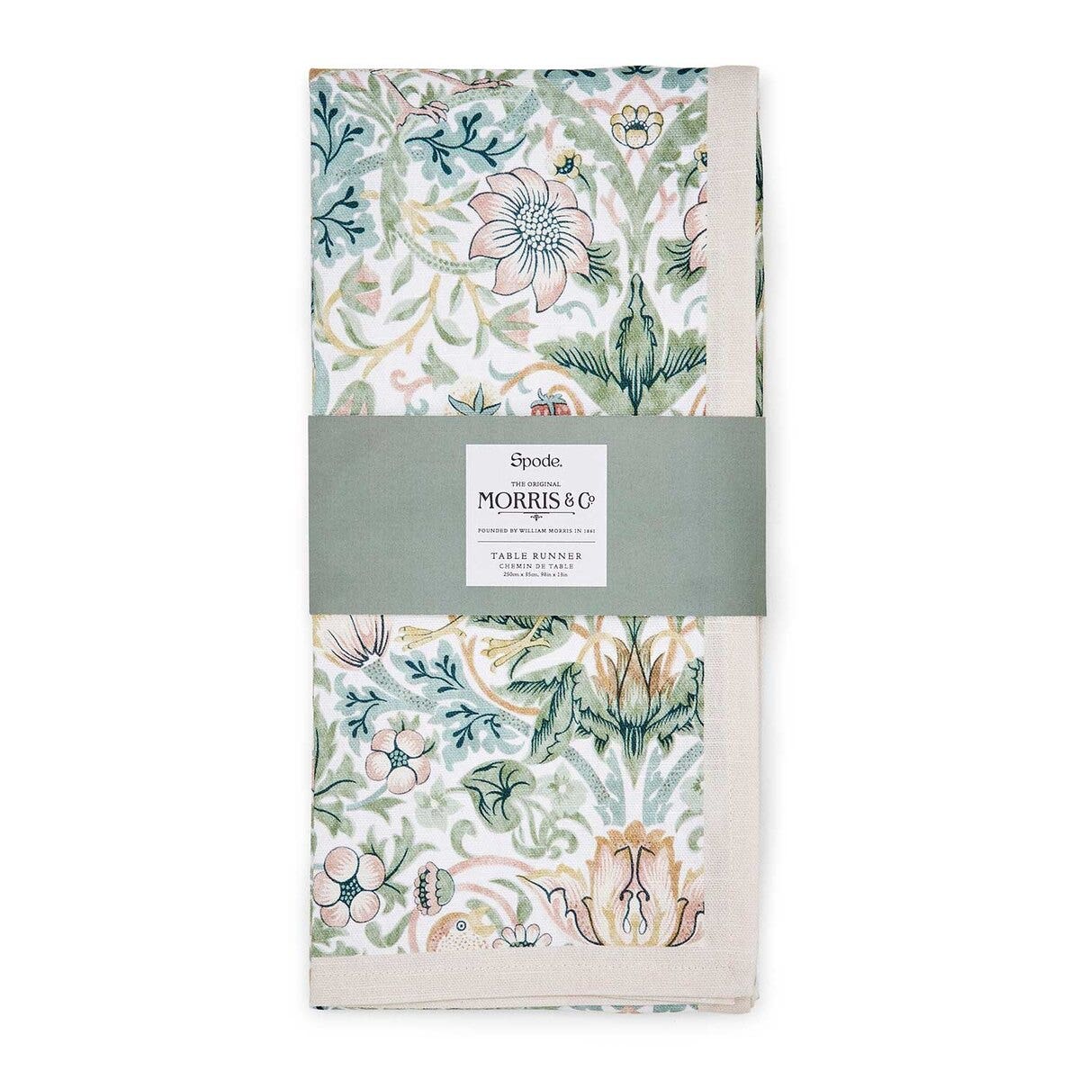 PM Morris & Co Table Runner 250cm*35cm Cotton 100% được sản xuất tại Vương quốc Anh MCOR9108-XW