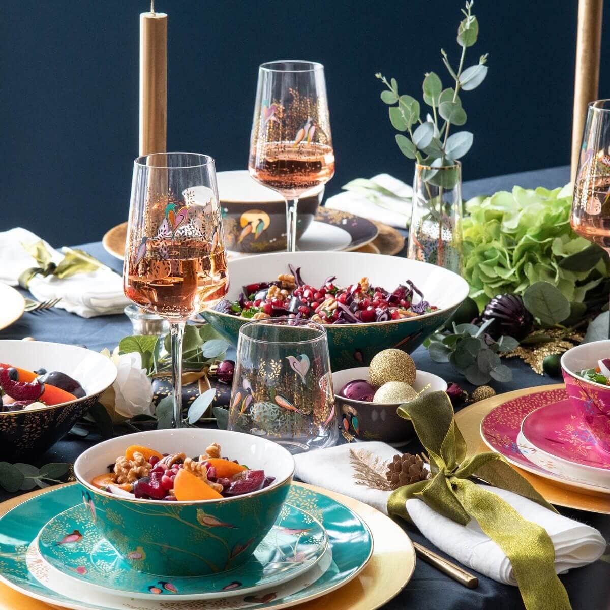 PM Sara Miller Chelsea Table Runner xanh 250*35cm 100% cotton, thiết kế sống động nhập khẩu từ Anh Quốc  SMCG9108-XW