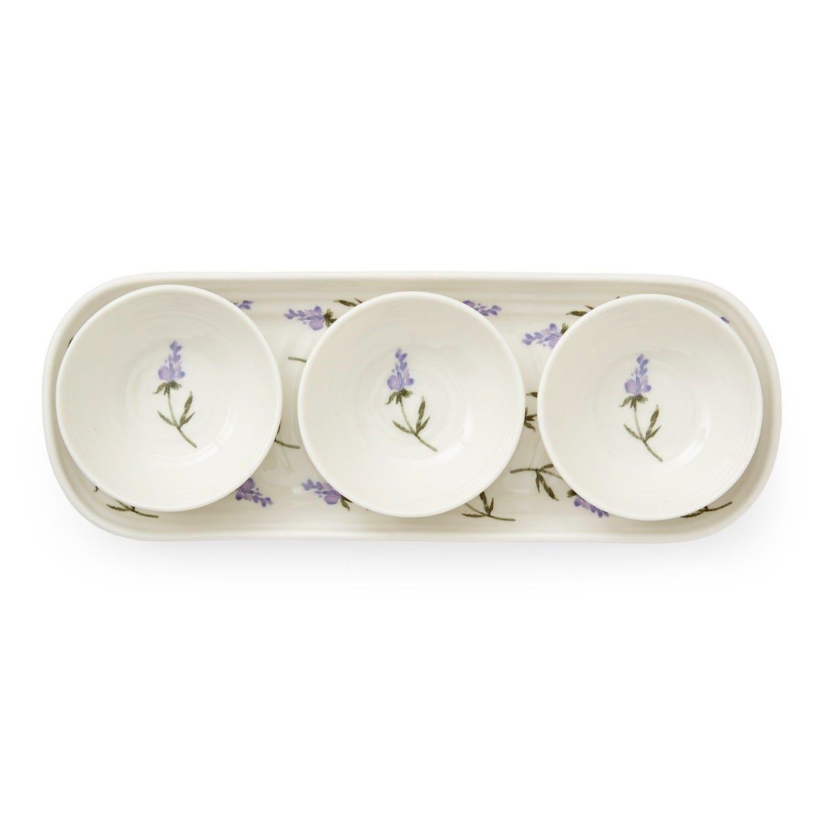 PM Sophie Conran Lavandula Set 3 bát kèm khay thương hiệu Portmeirion Vương Quốc Anh  CPSP78856-XG