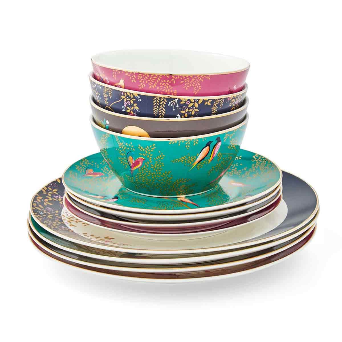 PM Sara Chelsea Collection Bộ Bát 12 món mạ vàng 22ct thương hiệu Portmerion Anh Quốc  SMC79243-XD