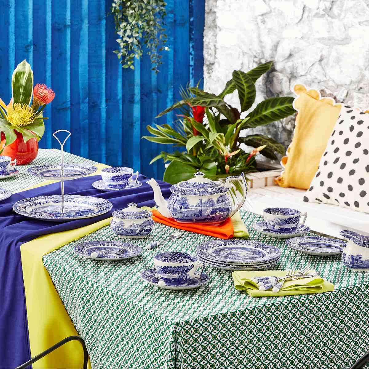 PM Blue Italian Vòng khăn Teapot Napkin Ring chất liệu sứ cao cấp mang màu xanh cổ điển được thiết kế tại Vương quốc Anh BLI9172-XDD