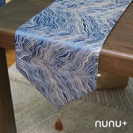 RIVER Table runner hoạ tiết sóng xanh 32x240cm 7114