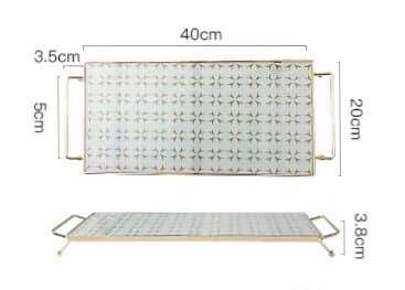 CROSS Khay chữ nhật trắng tay cầm 6424