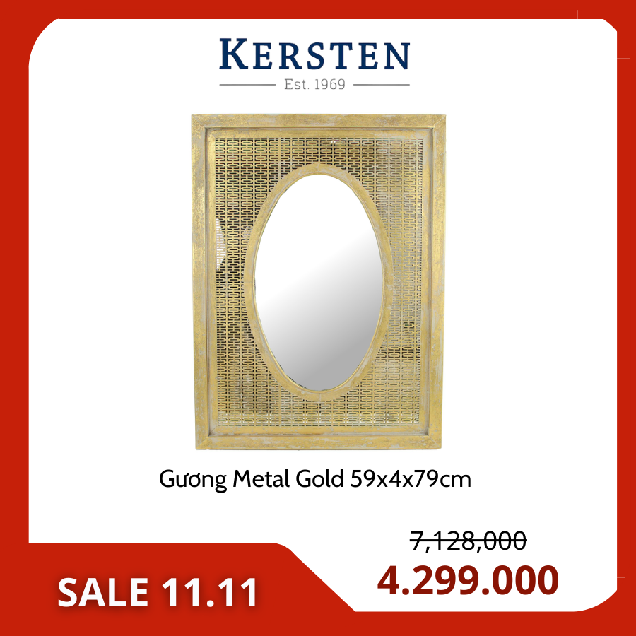 [SALE] KERSTEN Gương Metal Gold 59x4x79cm XET-2617