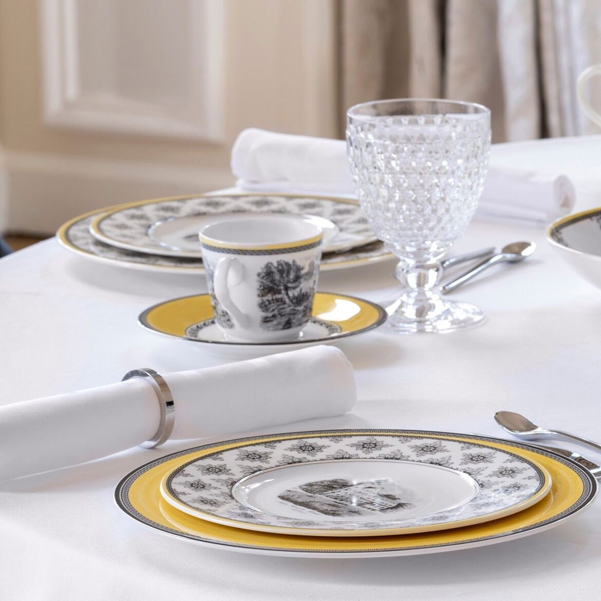 VB Audun Ferme Đĩa lót chén trà 14cm bức tranh làng quê Châu Âu thương hiệu Villeroy & Boch nhập khẩu từ Đức 1010671430