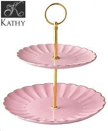 PUMPKIN Đĩa 2 tầng hồng 5049