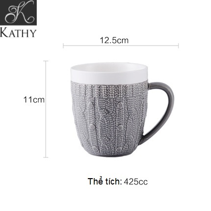 KNIT Cốc cao len ghi 5165G