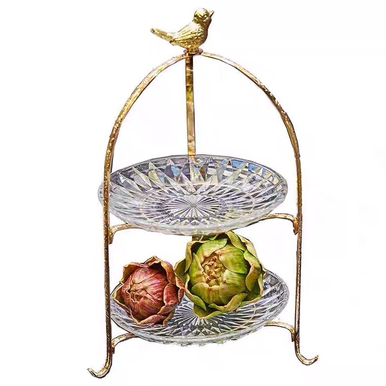 GOLDEN BIRD Đĩa 2 tầng kích thước 24x39cm 5715
