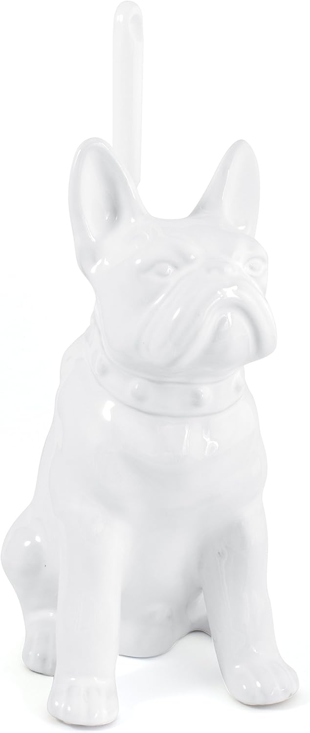 PUPPY Bộ bàn chải nhà vệ sinh có tay cầm hình chú chó màu trắng 5717T