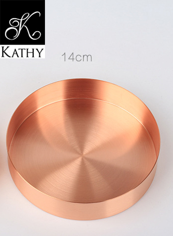 GOLDEN TRAY Khay kim loại màu vàng hồng 14cm 6075