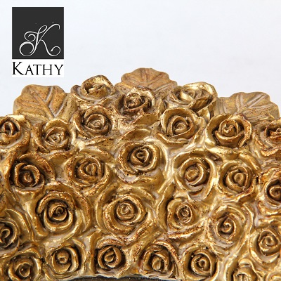 GOLD ROSE Khay gương oval 6085