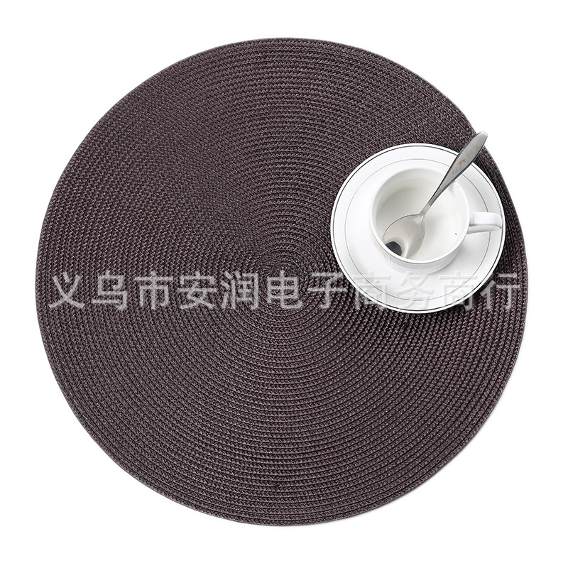 AKA Khăn lót bàn ăn tròn 38cm màu nâu 6189N