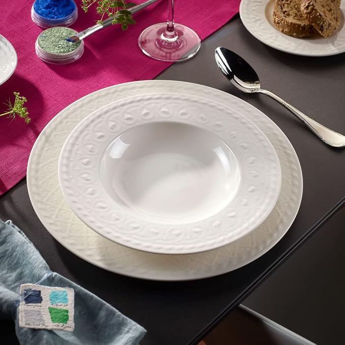 VB Cellini Đĩa sâu màu trắng phong cách Phục hưng Villeroy& Boch nhập khẩu từ Đức  24cm 1046002700