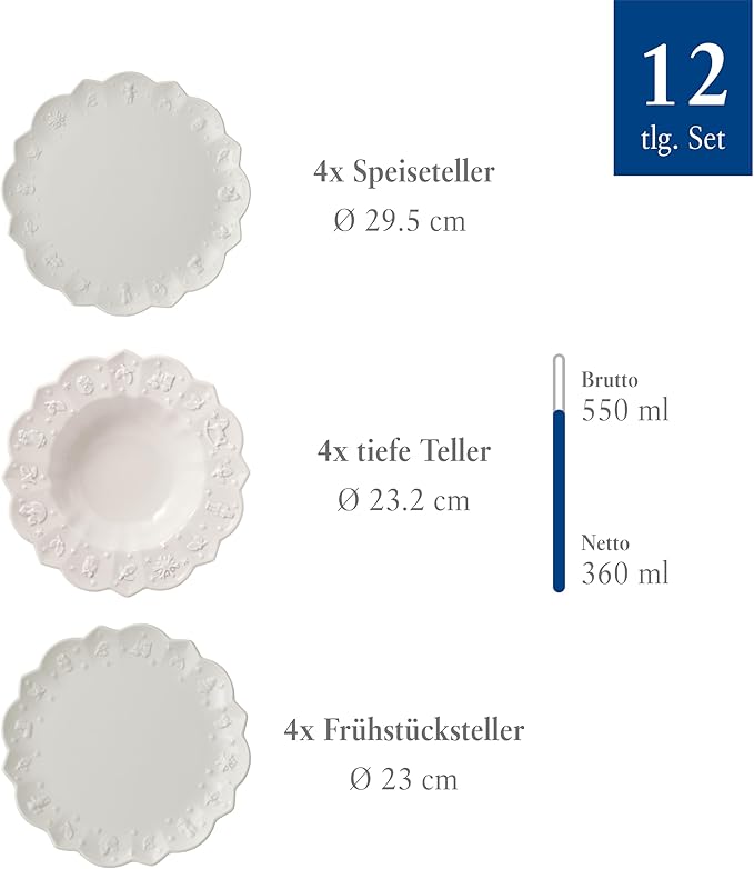 VB Delight Bộ đĩa gồm 12 món thương hiệu Villeroy & Boch nhập khẩu từ Đức 1486588816
