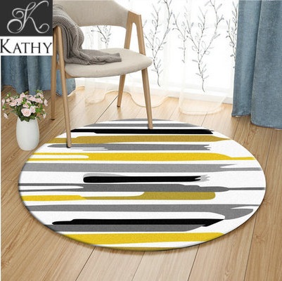 CARPET Thảm trải sàn tròn 3D màu vàng 7047