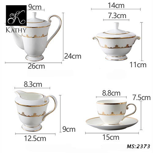 GOLD LUXURY Bộ trà cao cấp MẠ VÀNG 24k 16 món dành cho 6 người 2373