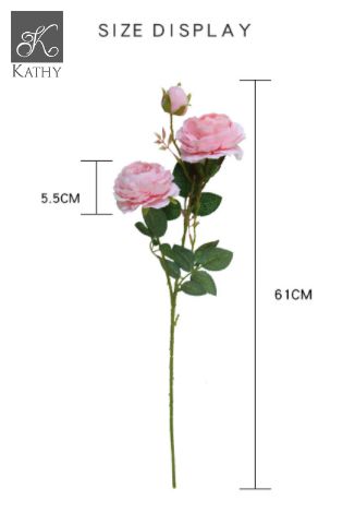 ROSE Hoa hồng mẫu đơn 3 bông 7211