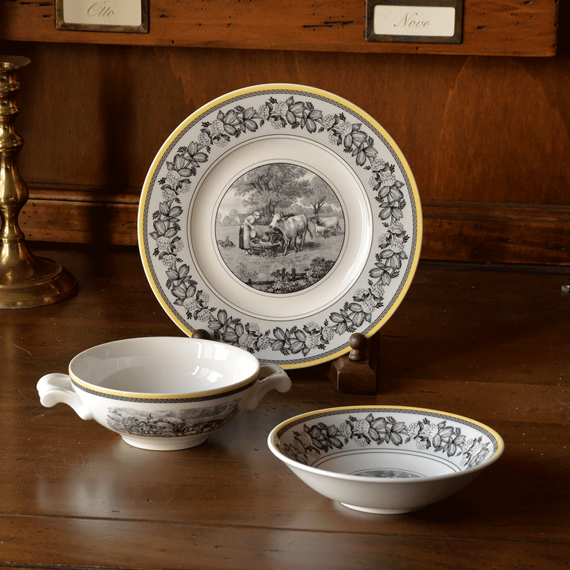 VB Audun Ferme Bát Soup 0.4l bức tranh làng quê Châu Âu  thương hiệu Villeroy& Boch nhập khẩu từ Đức 1010672510