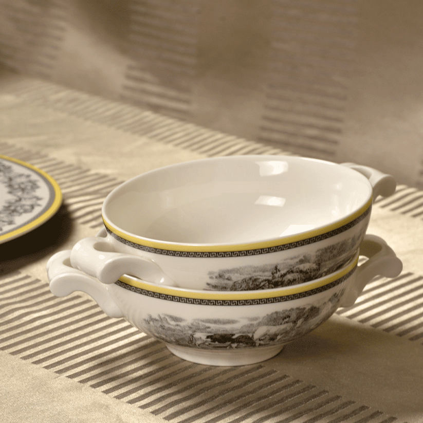 VB Audun Ferme Bát Soup 0.4l bức tranh làng quê Châu Âu  thương hiệu Villeroy& Boch nhập khẩu từ Đức 1010672510