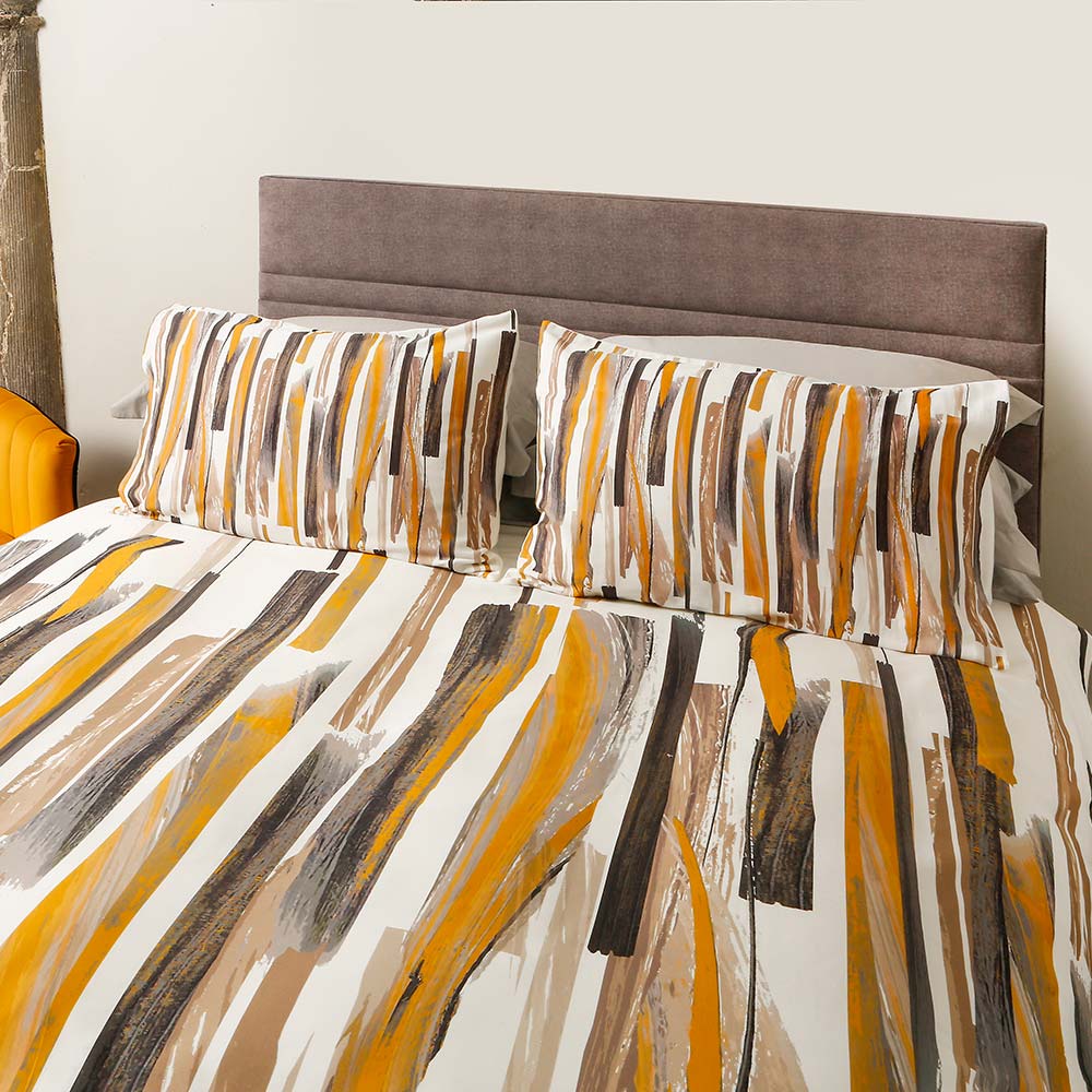 SB Set vỏ chăn gối cao cấp BRUSHSTROKE KING DUVET SET OCHRE3BL164C