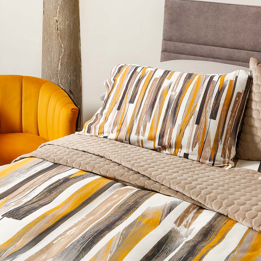 SB Set vỏ chăn gối cao cấp BRUSHSTROKE KING DUVET SET OCHRE3BL164C