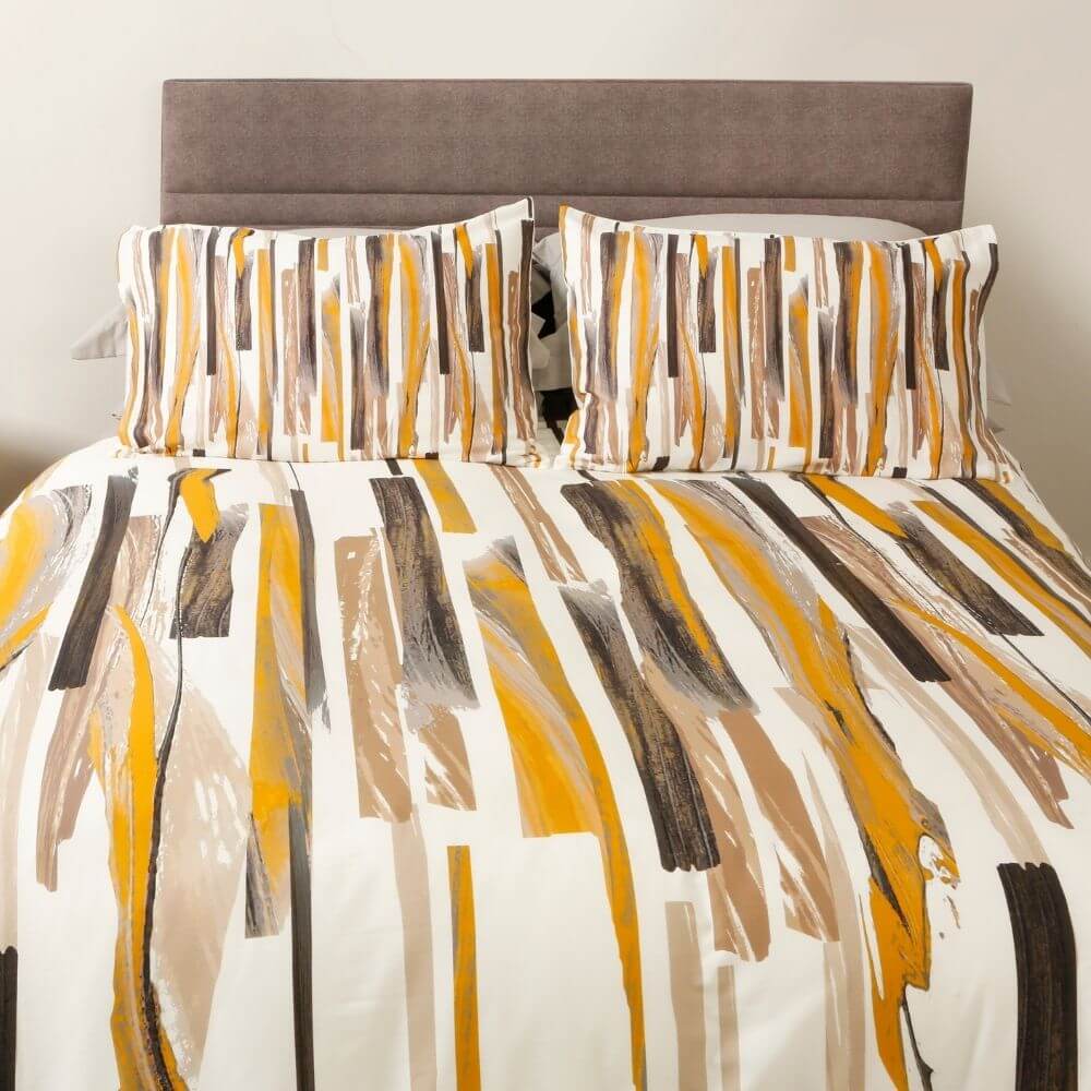 SB Set vỏ chăn gối cao cấp BRUSHSTROKE KING DUVET SET OCHRE3BL164C