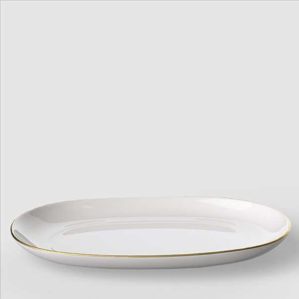 VB Anmut Gold Đĩa Oval màu trắng sứ xương cao cấp viền vàng Villeroy & Boch nhập khẩu từ Đức 20cm 1046533570