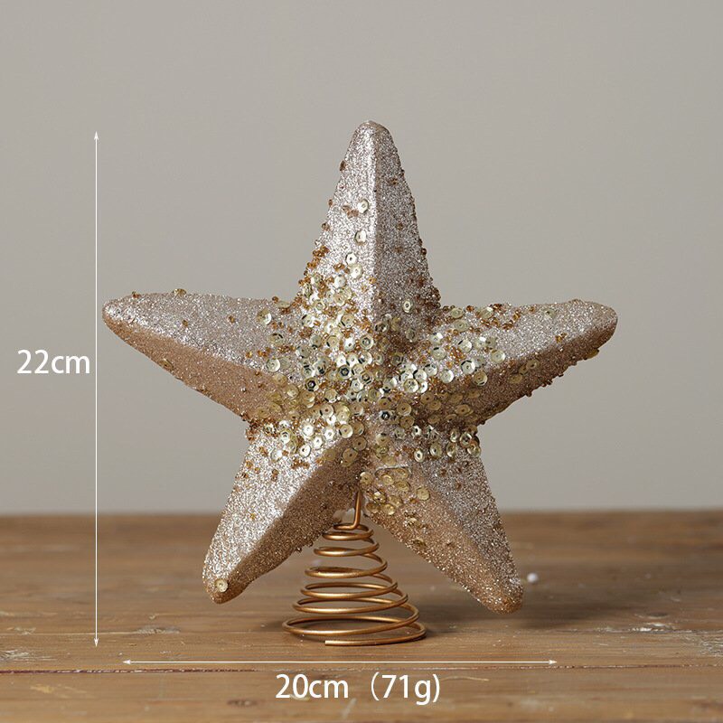 XMAS Ngôi sao trang trí Top Star 20cm màu vàng sâm panh 6702