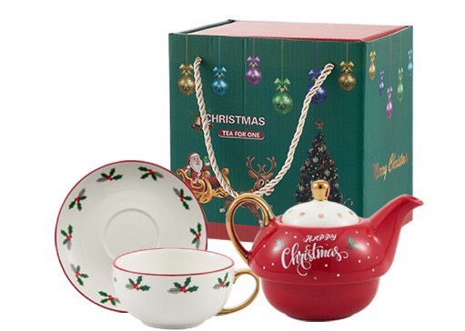 XMAS Bộ trà 1 người Happy Christmas 5675