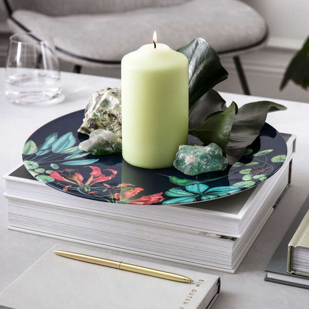 VB Avarua Đĩa bánh xanh 33cm họa tiết vẽ tay mạ vàng sang trọng Villeroy&Boch nhập khẩu tại Đức 1046552200