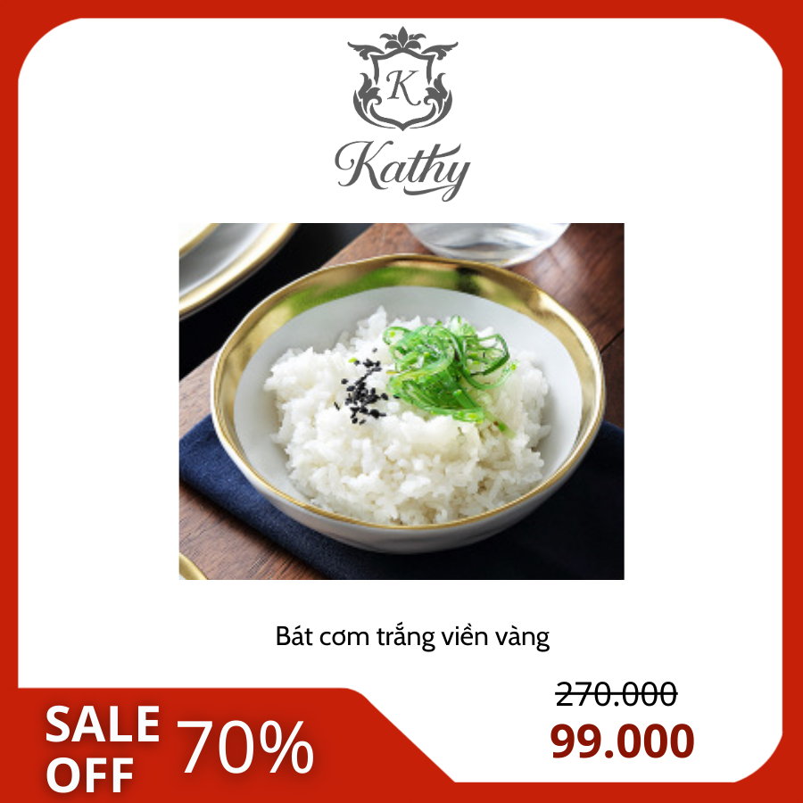 [SALE] BISTRO Bát cơm trắng viền vàng 11cm 5315BS