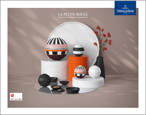 [SET QUÀ TẶNG] VB ICONIC LA BOULE Bộ Bàn Ăn 5 Món Sứ 2 in 1 -Red Dot Design Award Chính Hãng Nhập Khẩu Đức