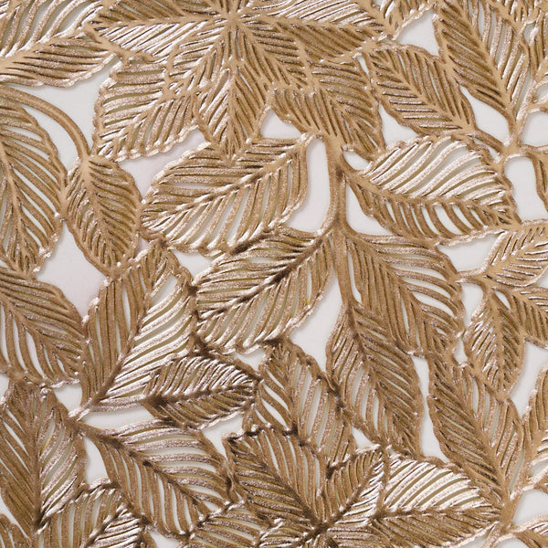 LEAF Tấm lót bàn ăn họa tiết chiếc lá hình tròn 38cm x 36cm màu vàng 7247