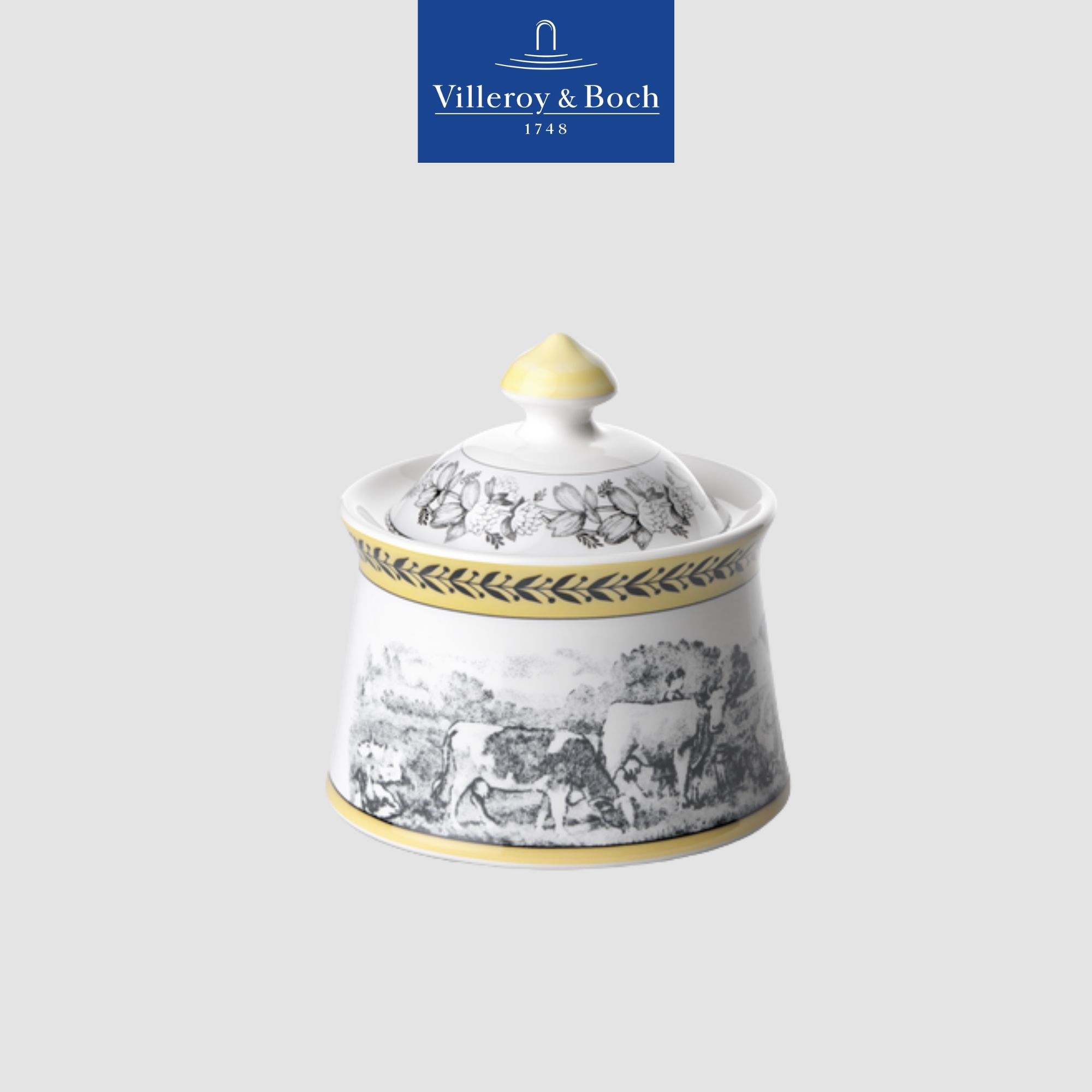 VB Audun Ferme Hũ đựng đường 260ml bức tranh làng quê Châu Âu thương hiệu Villeroy& Boch nhập khẩu từ Đức  1010670960