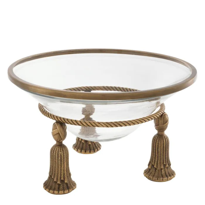 EICHHOLTZ Bát thủy tinh Bowl Tassel vintage brass finish 112924