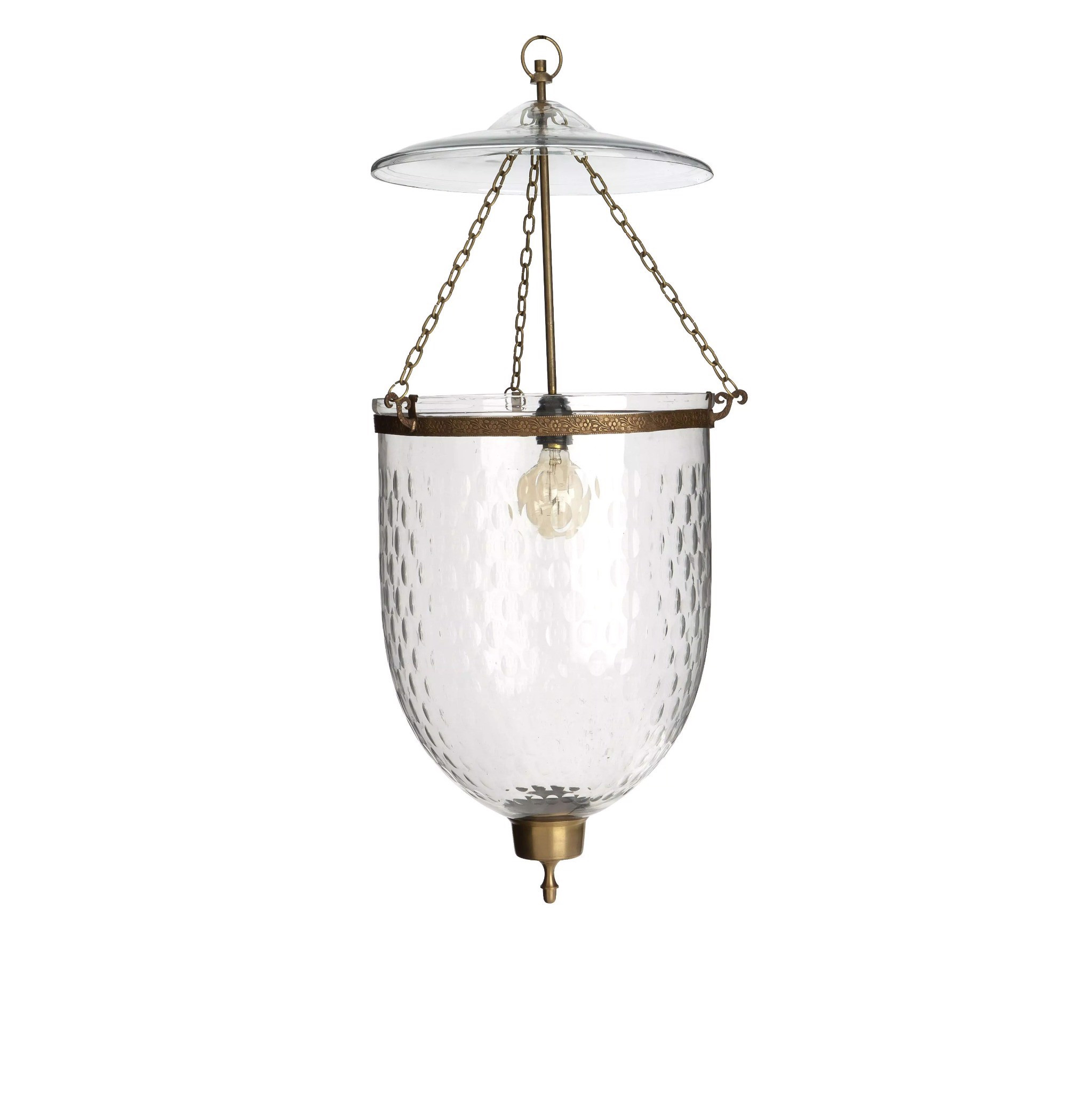 EICHHOLTZ Đèn treo trần Lantern Bexley Glass S antique brass finish 107123